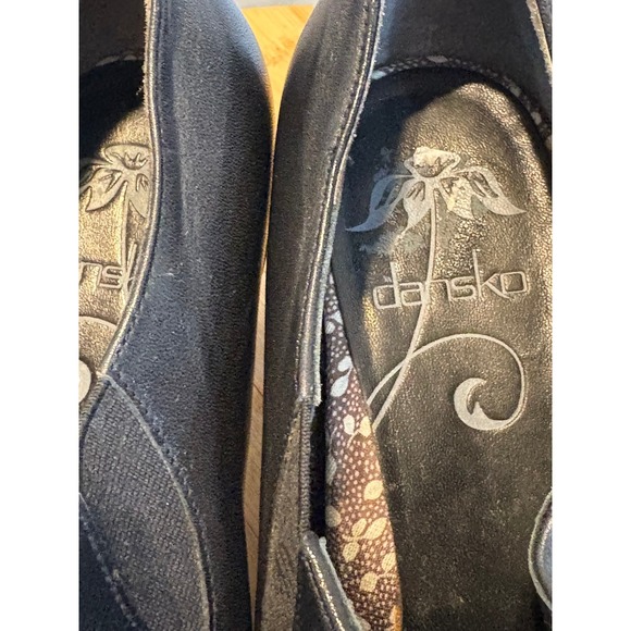 Dansko Women's Black Leather Heeled Shoes Comfortable Slip On Dress Booties - Picture 8 of 8